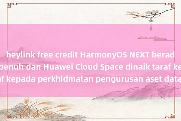 heylink free credit HarmonyOS NEXT berada dalam beta awam penuh dan Huawei Cloud Space dinaik taraf kepada perkhidmatan pengurusan aset data peringkat sistem